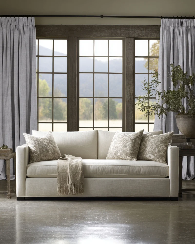 Sally 100% Blackout Linen Blend Custom Curtain