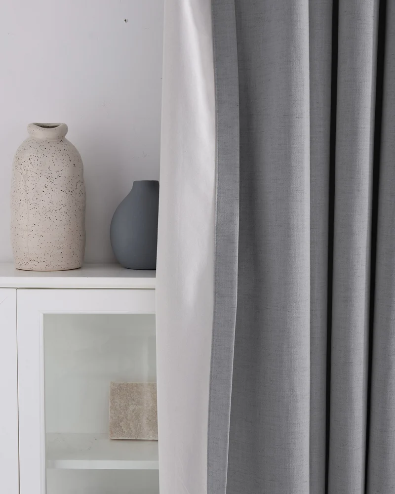 Sally 100% Blackout Linen Blend Custom Curtain