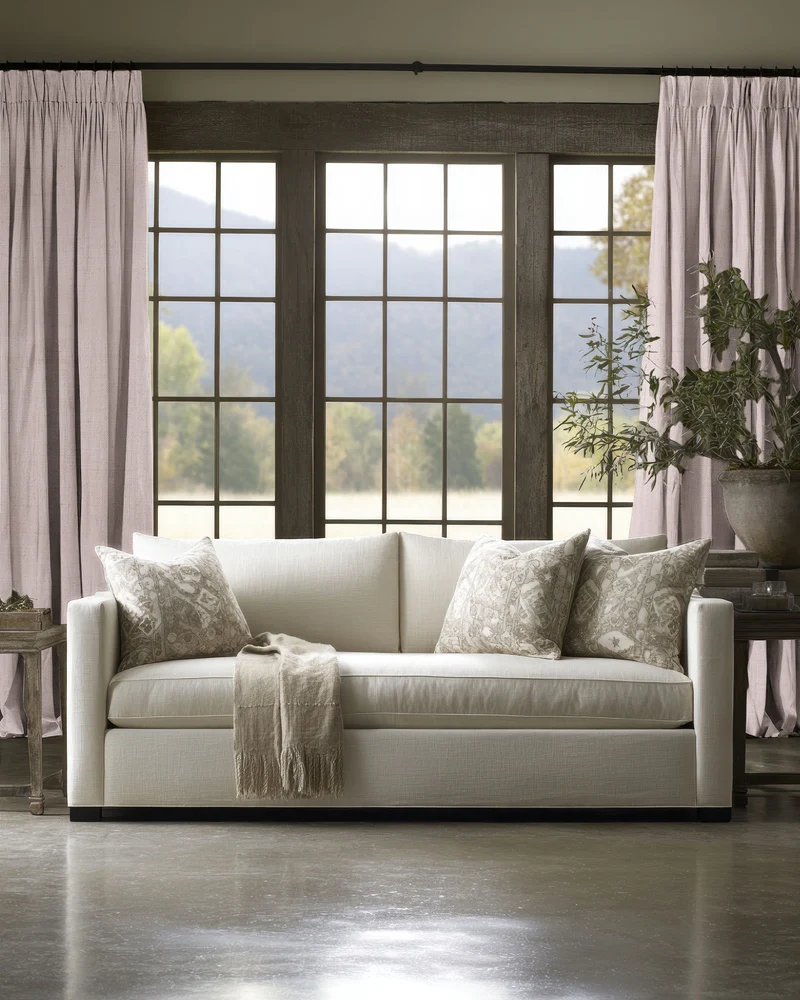 Sally 100% Blackout Linen Blend Custom Curtain