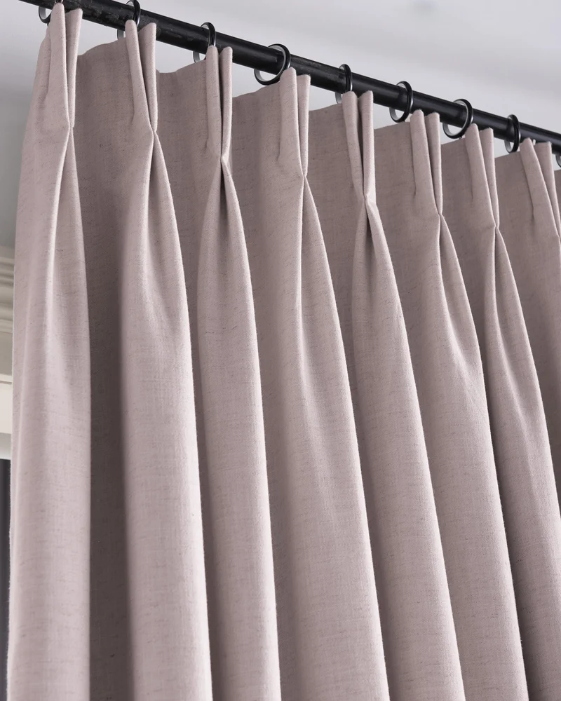 Sally 100% Blackout Linen Blend Custom Curtain