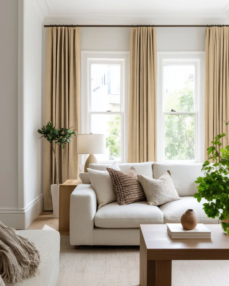 Voy 100% Blackout Linen Look Custom Curtain