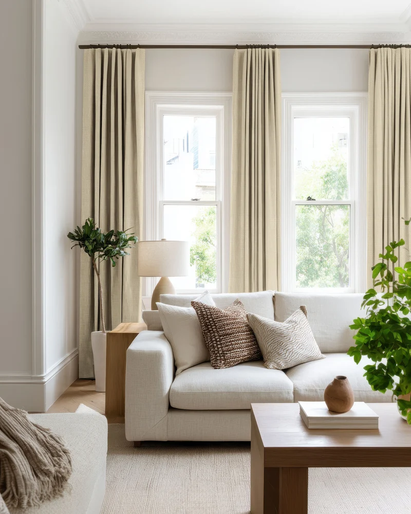 Voy 100% Blackout Linen Look Custom Curtain