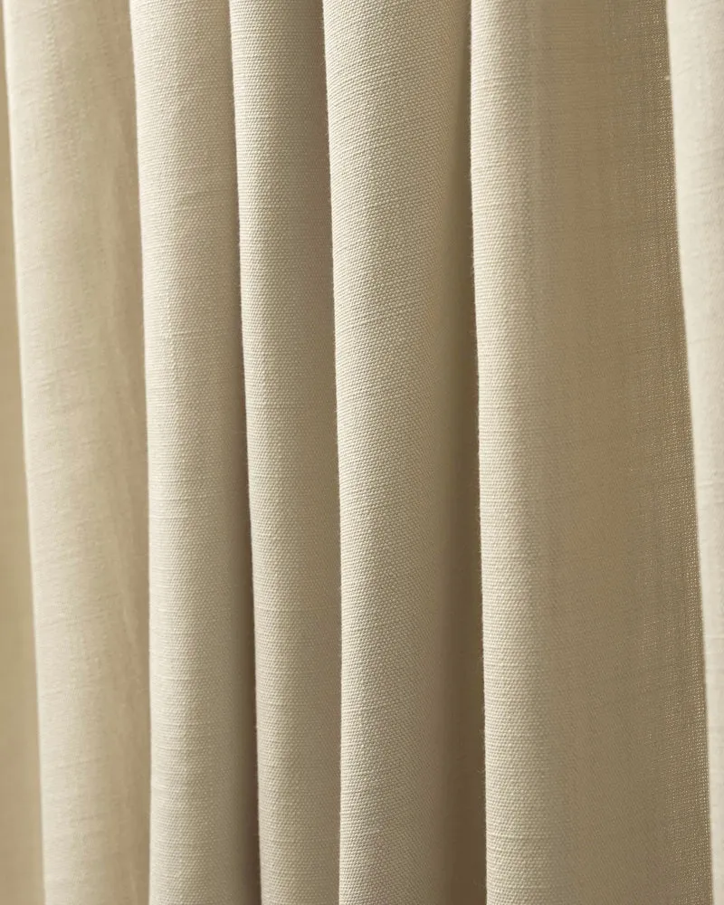 Voy 100% Blackout Linen Look Custom Curtain