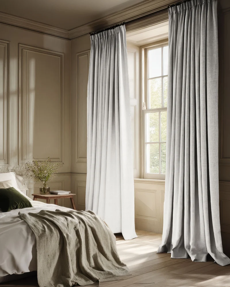 Voy 100% Blackout Linen Look Custom Curtain