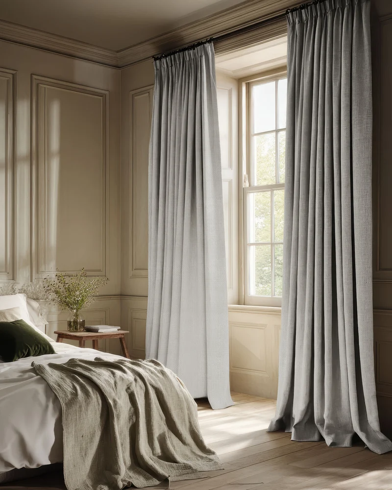 Voy 100% Blackout Linen Look Custom Curtain