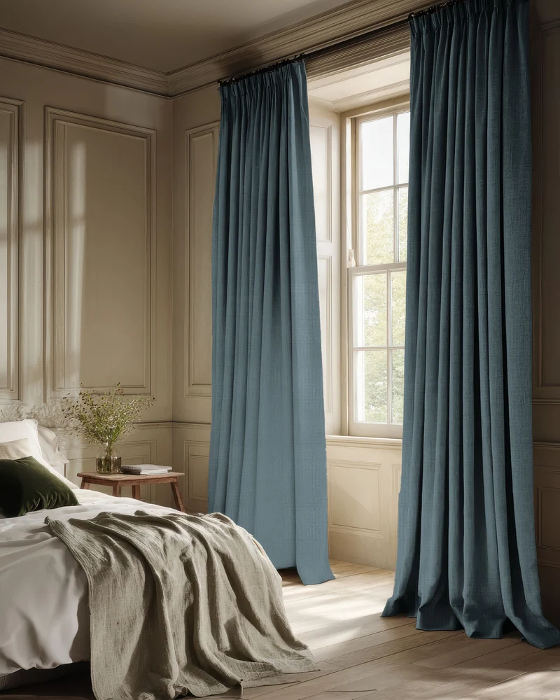 Voy 100% Blackout Linen Look Custom Curtain