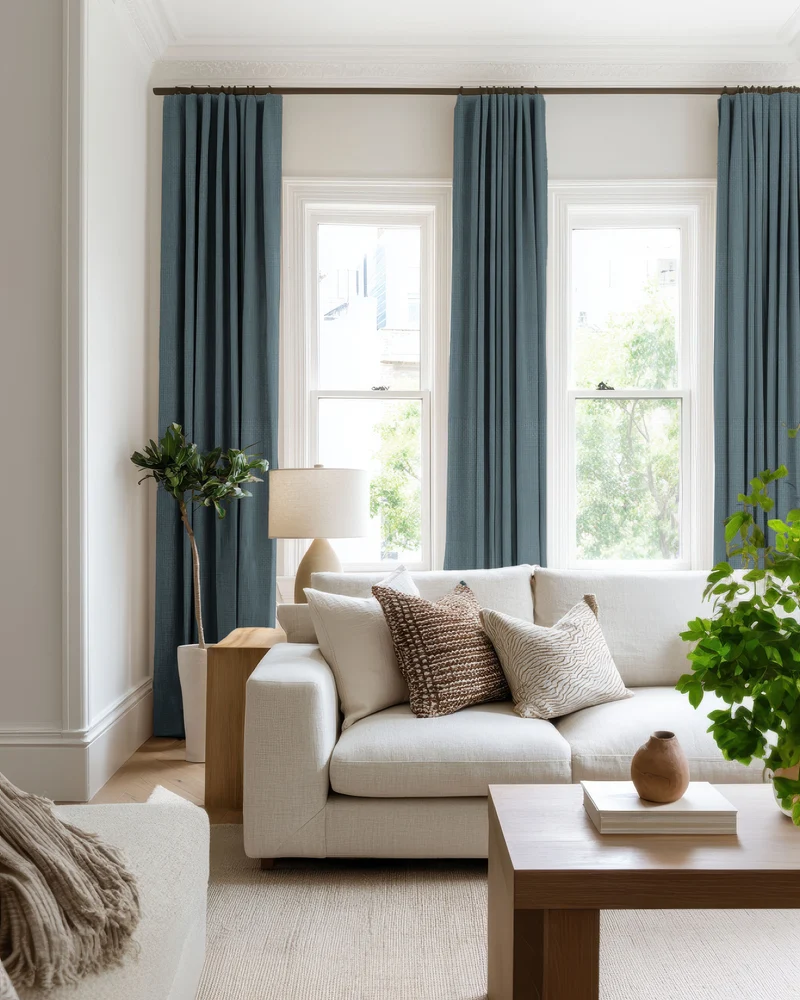 Voy 100% Blackout Linen Look Custom Curtain