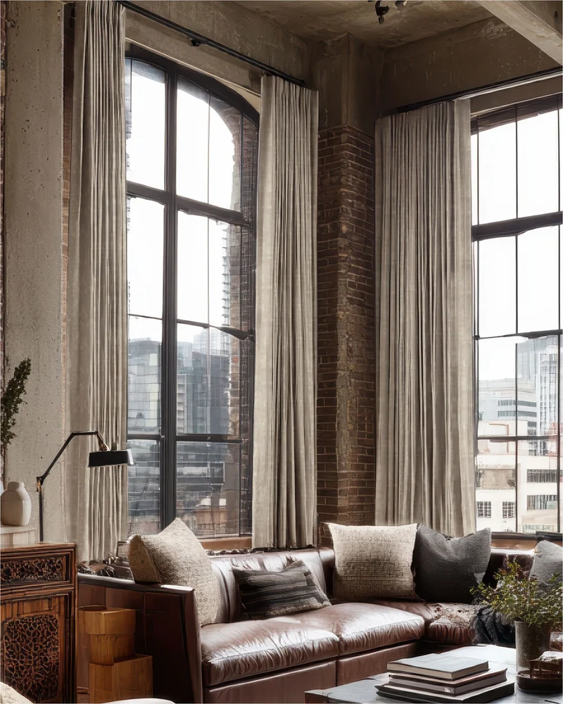 Glimmer 100% Blackout Linen Blend Lightweight Textured Custom Curtain