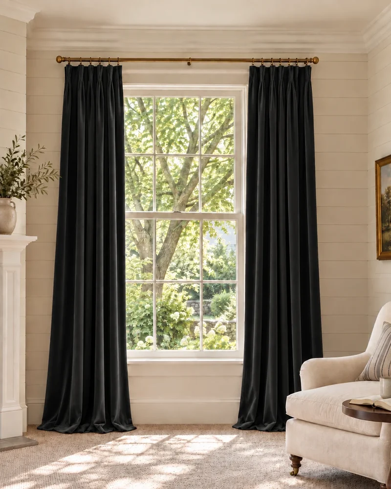 Classic 100% Blackout Velvet Custom Curtain