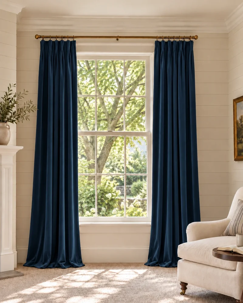 Classic 100% Blackout Velvet Custom Curtain