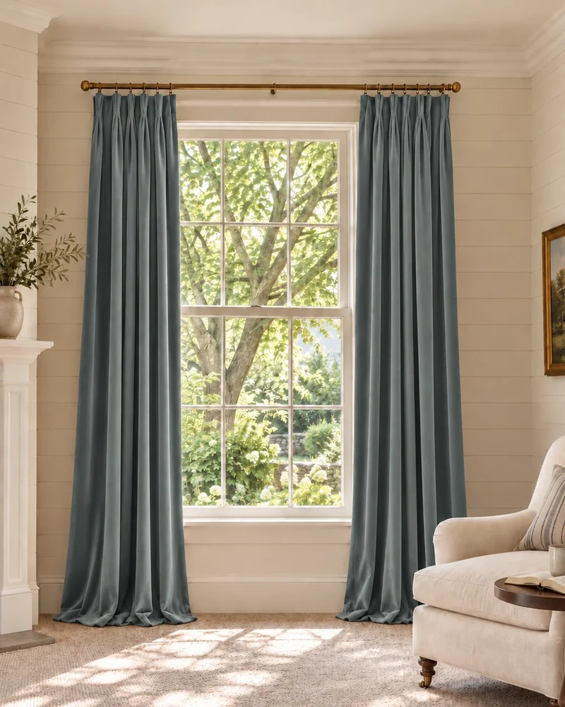 Classic 100% Blackout Velvet Custom Curtain