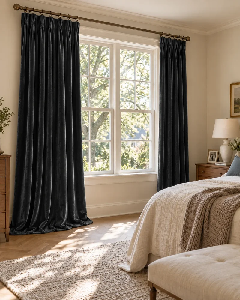 Classic 100% Blackout Velvet Custom Curtain