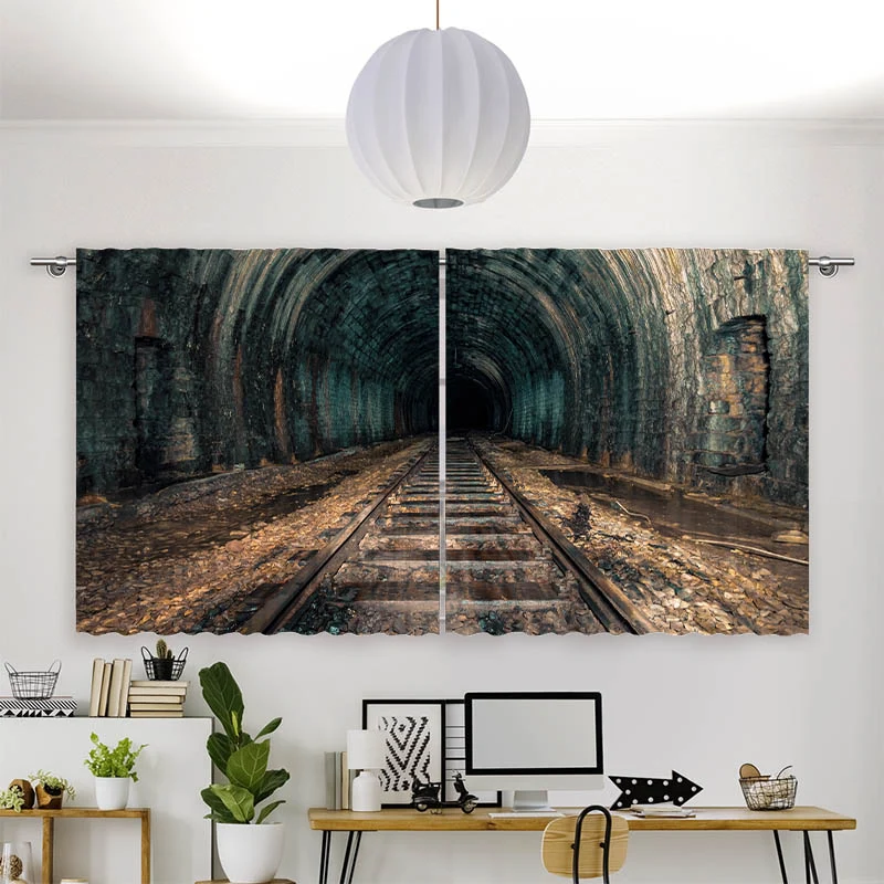Vorhang Motiv "Alter Eisenbahn Tunnel"