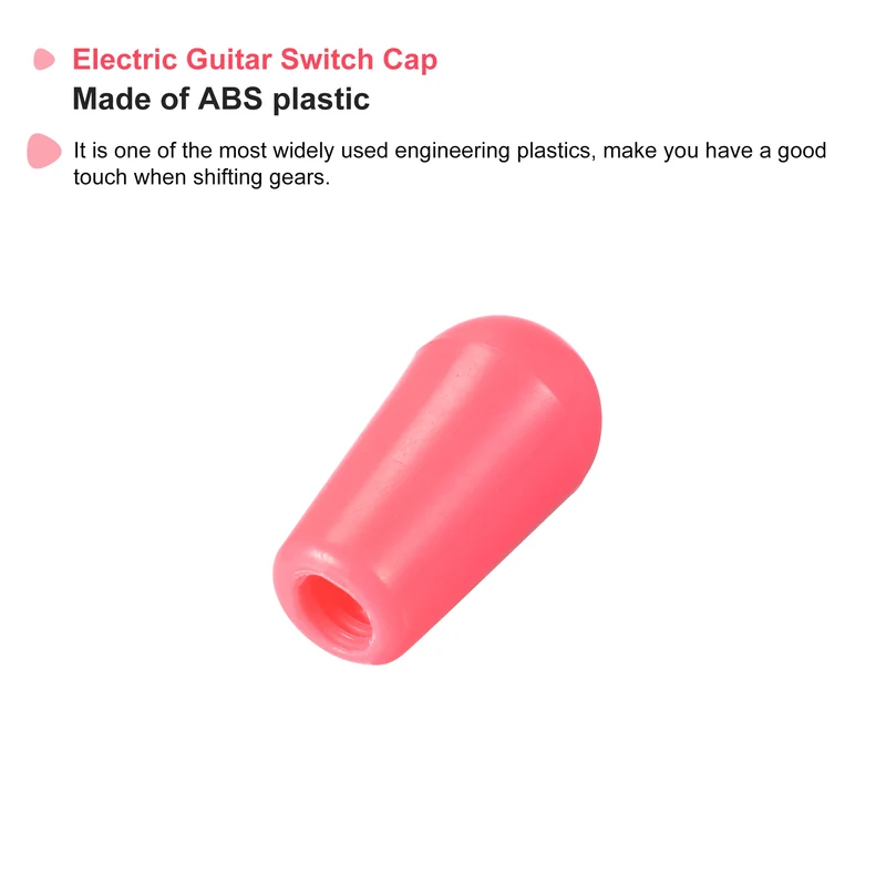 Toggle Switch Knob Cap Red Cover ABS 8mm Dia for 3 Way Guitar Switch, Pack of 5