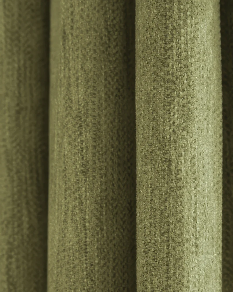 Ivy Linen Look Heavyweight Herringbone Textured Custom Curtain