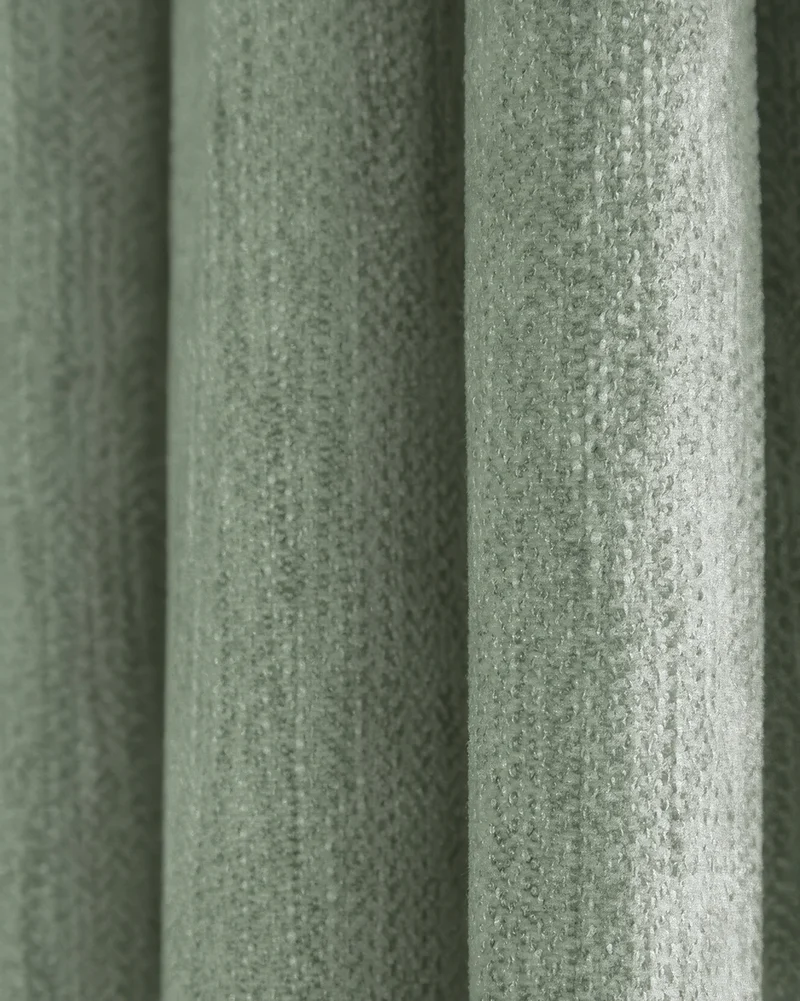 Ivy Linen Look Heavyweight Herringbone Textured Custom Curtain