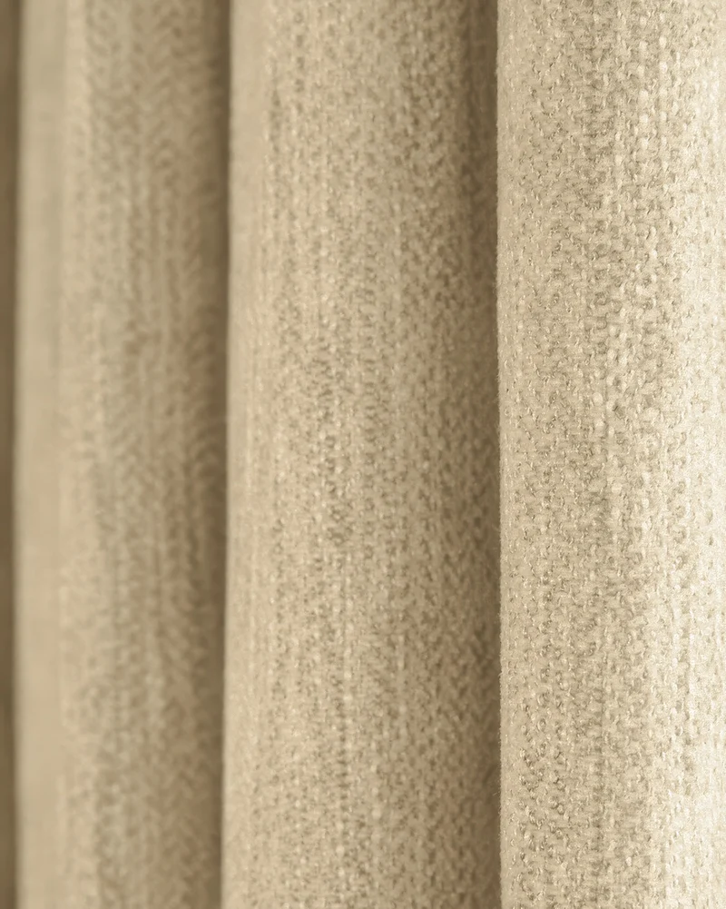 Ivy Linen Look Heavyweight Herringbone Textured Custom Curtain