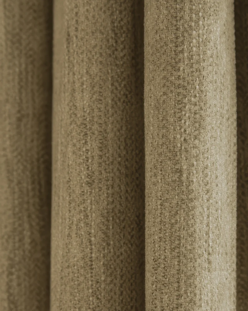 Ivy Linen Look Heavyweight Herringbone Textured Custom Curtain