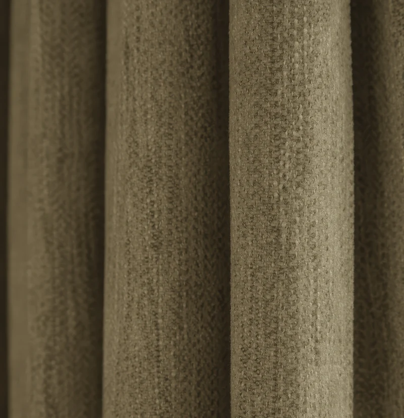 Ivy Linen Look Heavyweight Herringbone Textured Custom Curtain