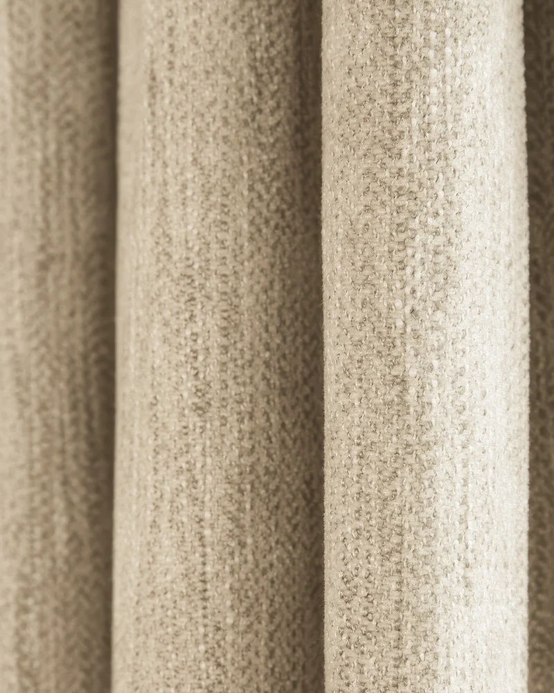 Ivy Linen Look Heavyweight Herringbone Textured Custom Curtain