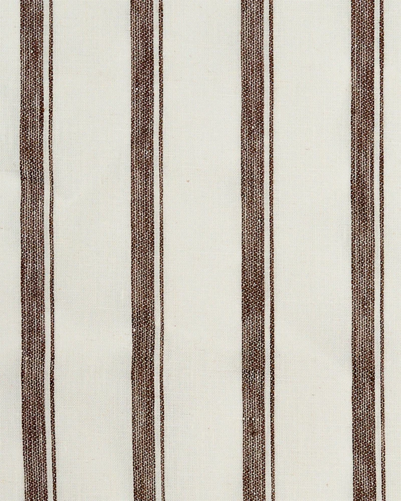 Cate 100% Linen Striped Custom Cafe Curtain