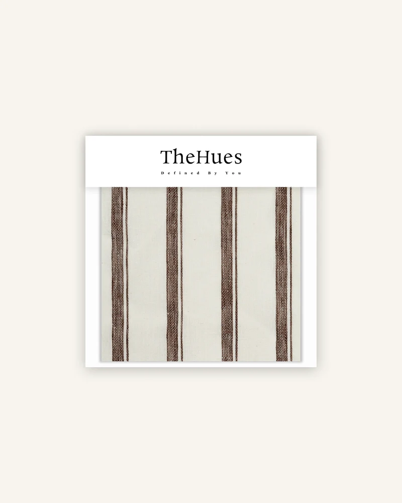 Cate 100% Linen Striped Fabric Swatches
