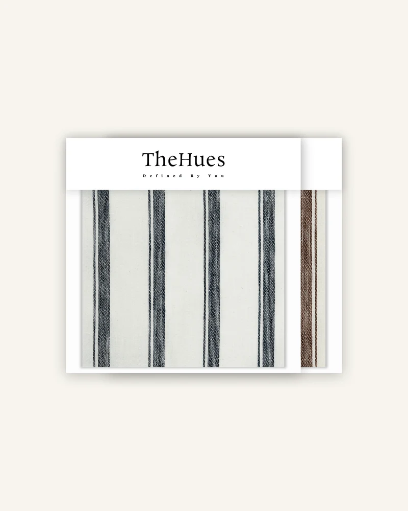 Cate 100% Linen Striped Fabric Swatches