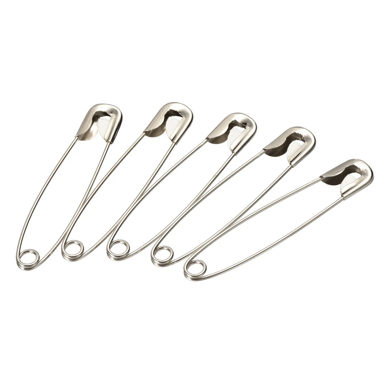 Safety Pins 45mm/1.77 Inch Metal Sewing Pins Silver Tone 500Pcs