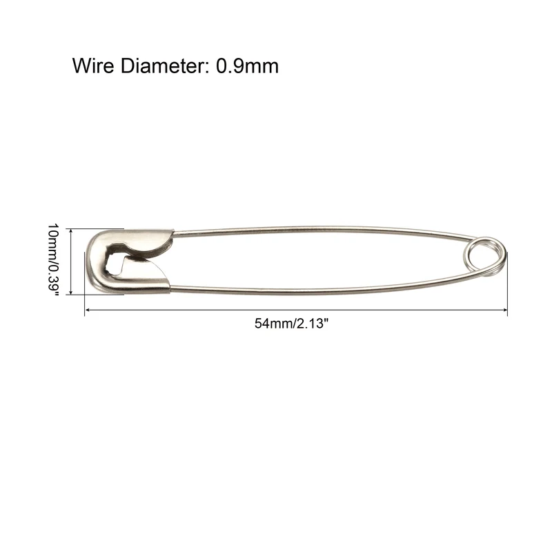 Safety Pins 45mm/1.77 Inch Metal Sewing Pins Silver Tone 500Pcs