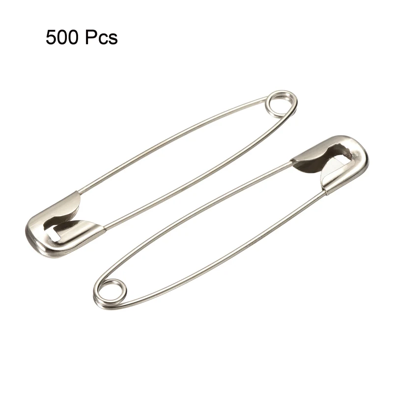 Safety Pins 45mm/1.77 Inch Metal Sewing Pins Silver Tone 500Pcs