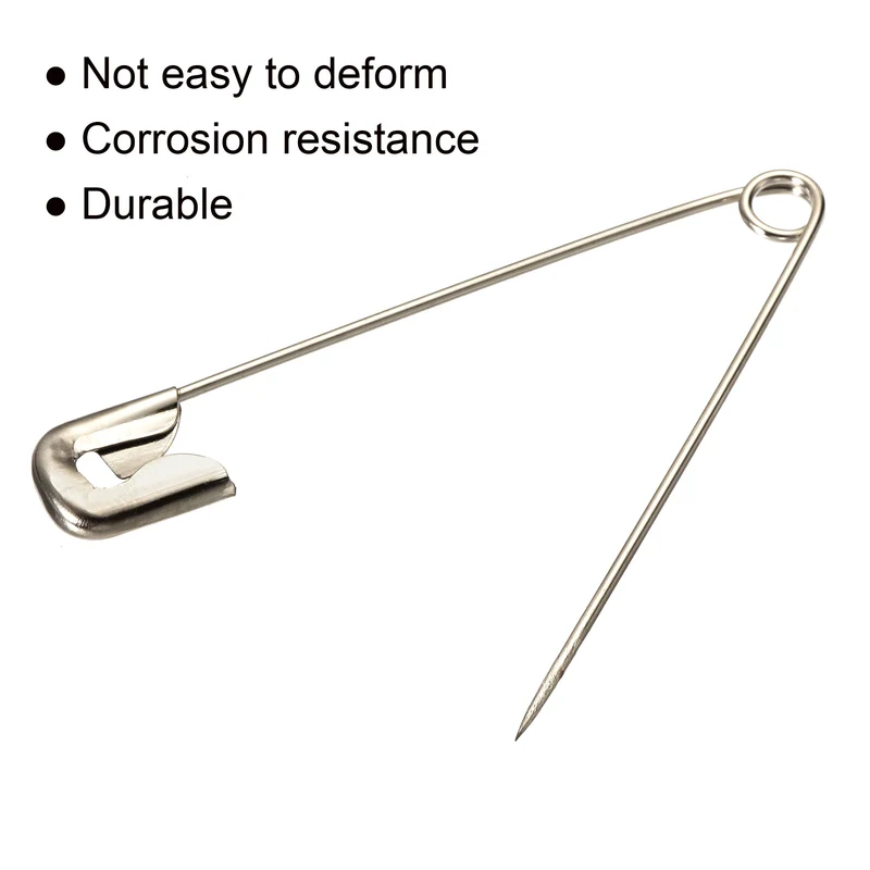 Safety Pins 45mm/1.77 Inch Metal Sewing Pins Silver Tone 500Pcs