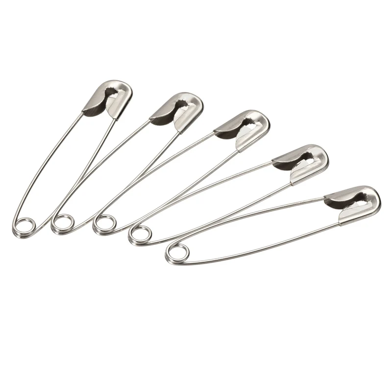 Safety Pins 45mm/1.77 Inch Metal Sewing Pins Silver Tone 500Pcs