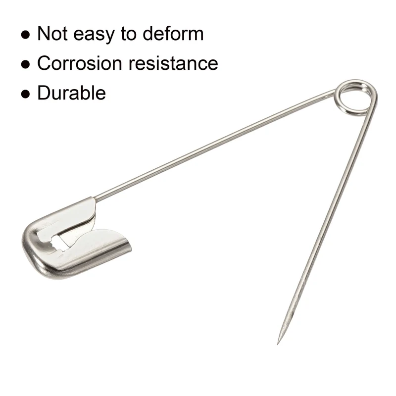 Safety Pins 45mm/1.77 Inch Metal Sewing Pins Silver Tone 500Pcs