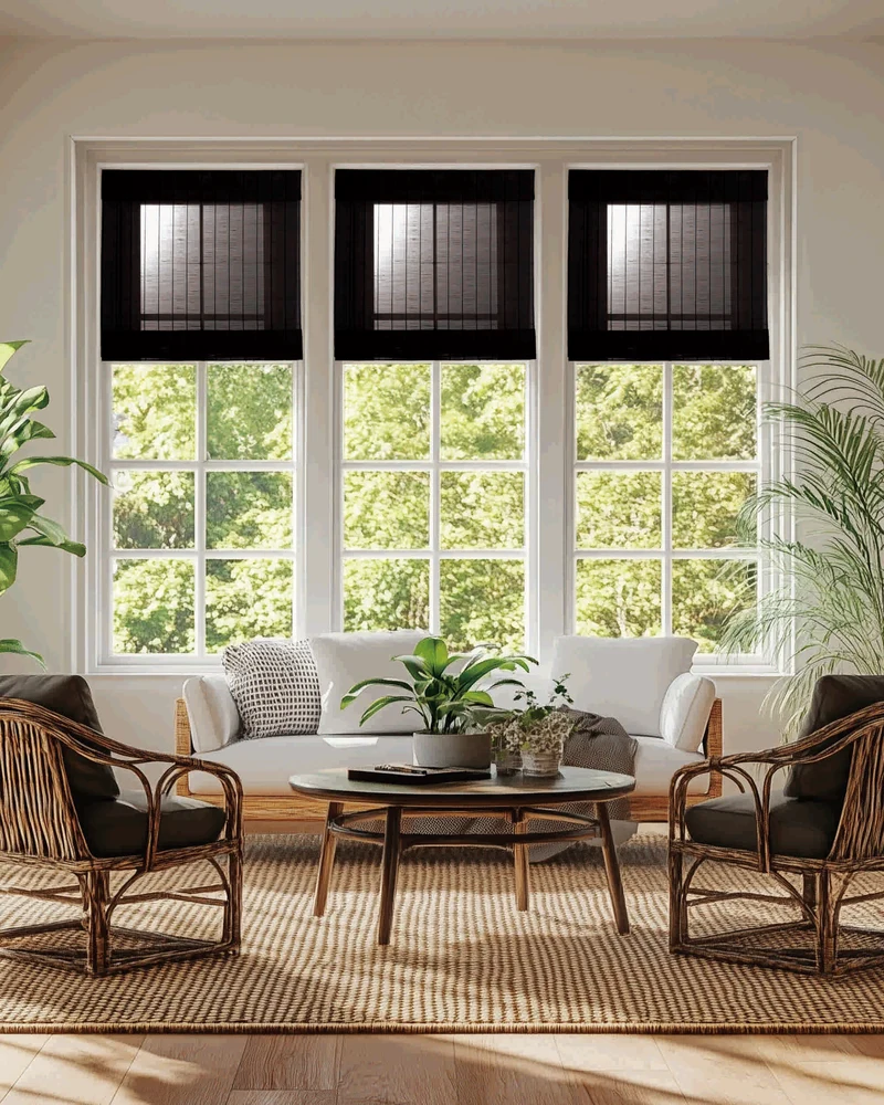Toni Bamboo Woven Shade - Black