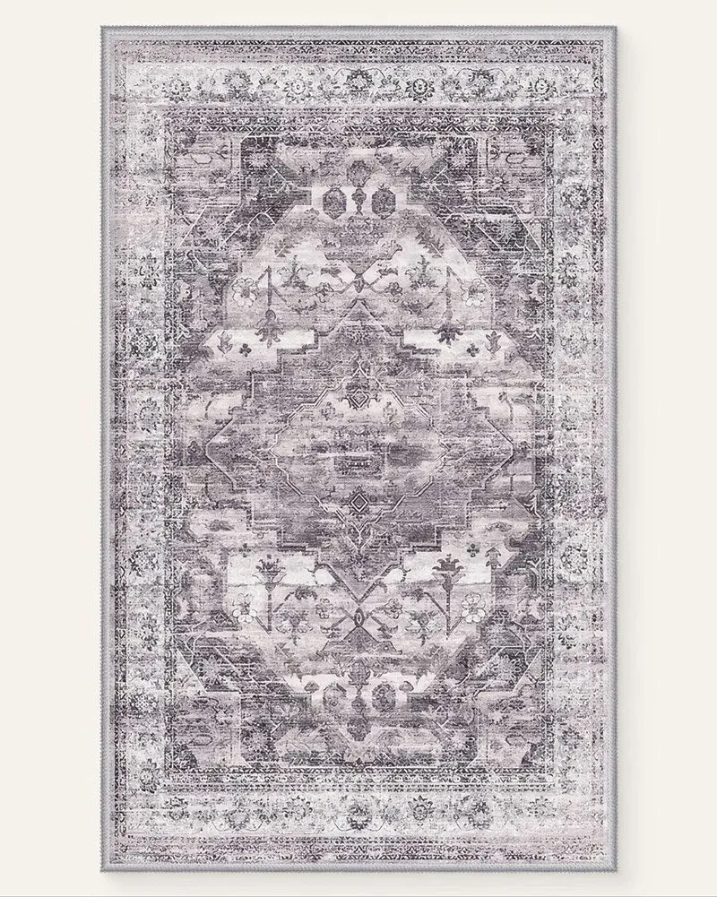 Diana's Garden Gull Gray Washable Area Rug