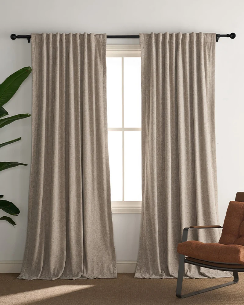 Black Roman Round Custom Finial Curtain Rod