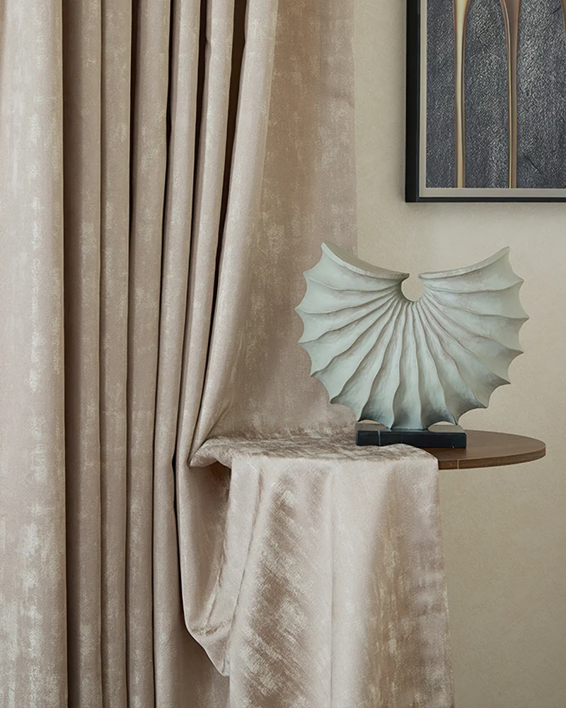 Glimmer 4 Layers Linen Blend Lightweight Soundproof Thermal Blackout Anti-Dust Textured Custom Curtain