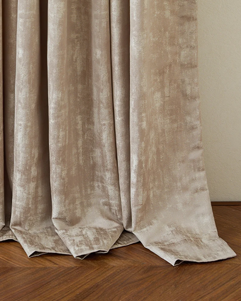 Glimmer 4 Layers Linen Blend Lightweight Soundproof Thermal Blackout Anti-Dust Textured Custom Curtain