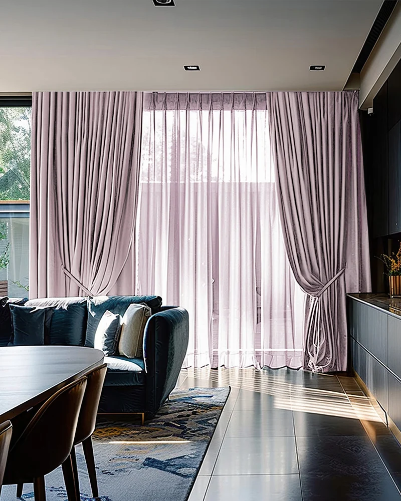 Quinn 4 Layers OEKO Heavyweight Soundproof Thermal 100% Blackout Velvet Custom Curtain
