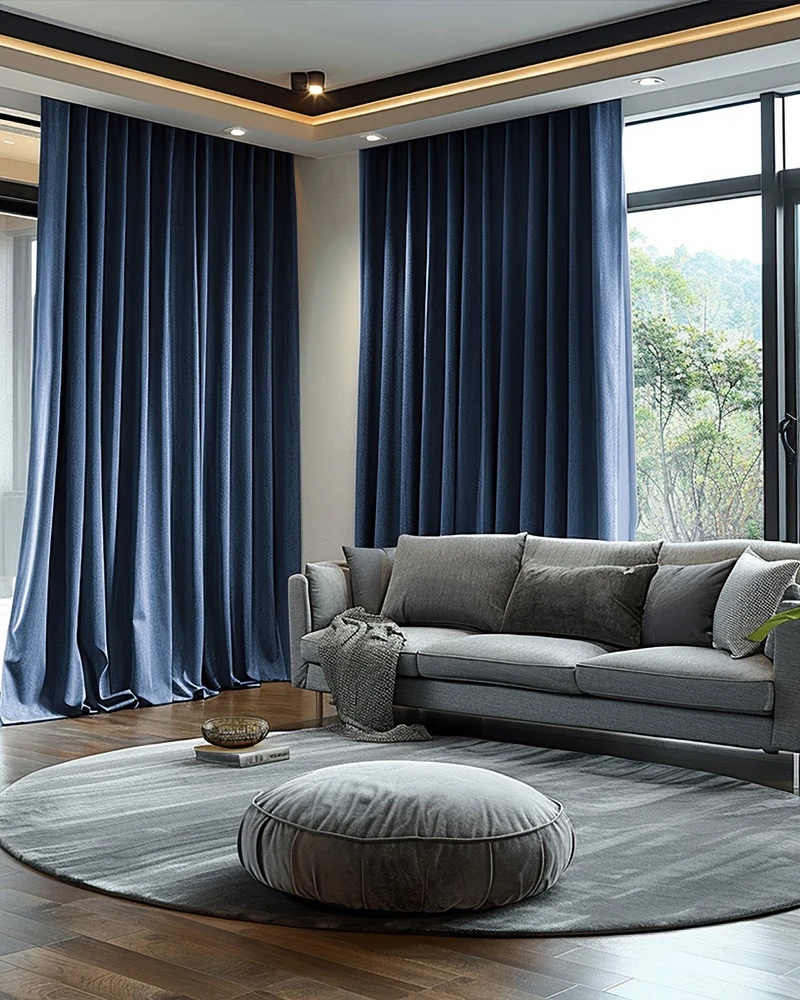Quinn 4 Layers OEKO Heavyweight Soundproof Thermal 100% Blackout Velvet Custom Curtain