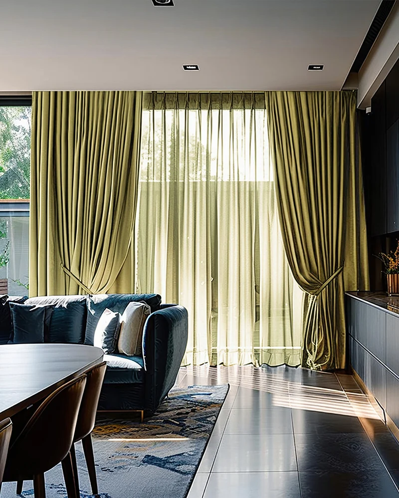 Quinn 4 Layers OEKO Heavyweight Soundproof Thermal 100% Blackout Velvet Custom Curtain