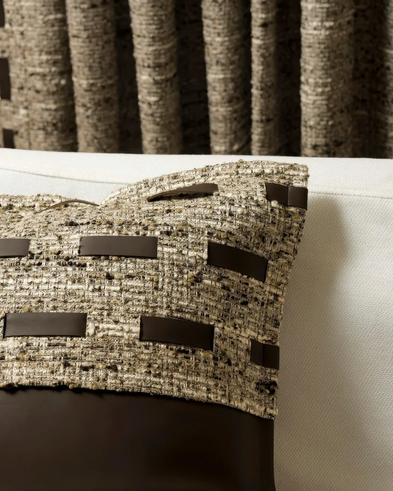 Juliette Textured Leather Lumbar Pillowcase