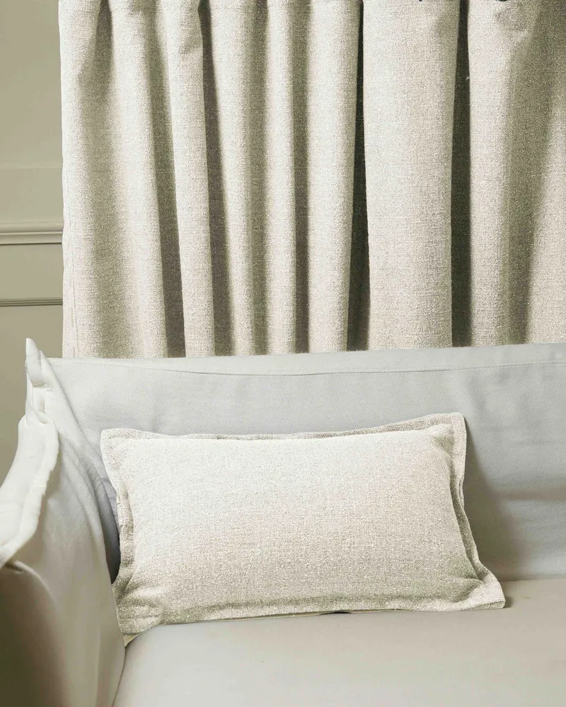 Luna Linen Blend Faux Leather Laced Lumbar Pillowcase