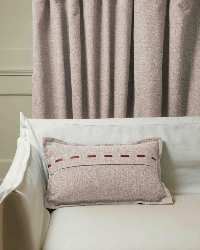 Luna Linen Blend Faux Leather Laced Lumbar Pillowcase