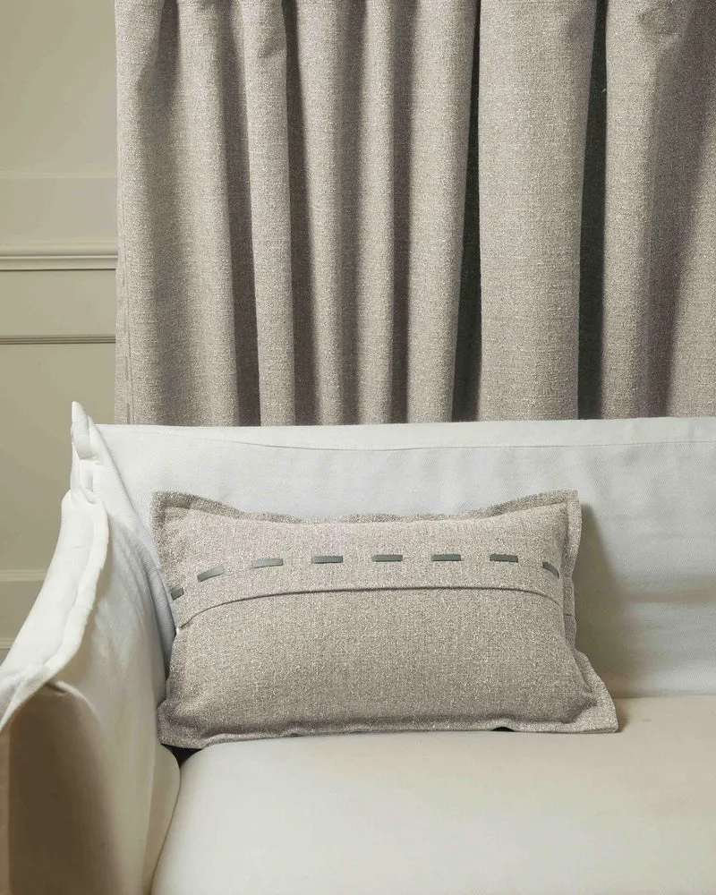 Luna Linen Blend Faux Leather Laced Lumbar Pillowcase