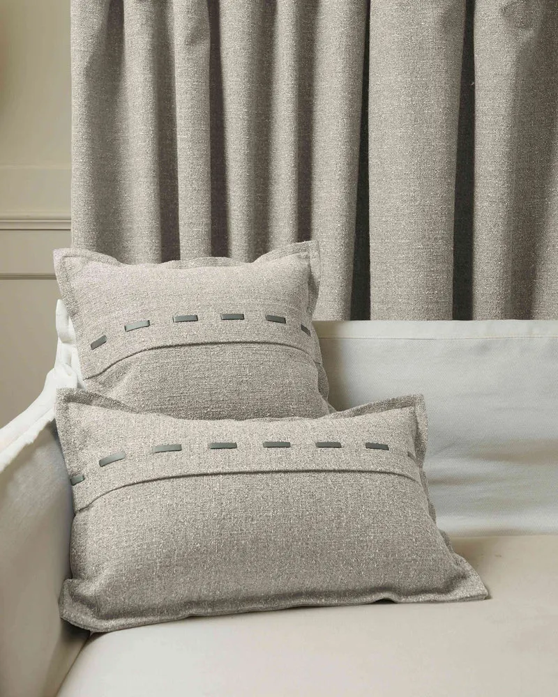 Luna Linen Blend Faux Leather Laced Lumbar Pillowcase