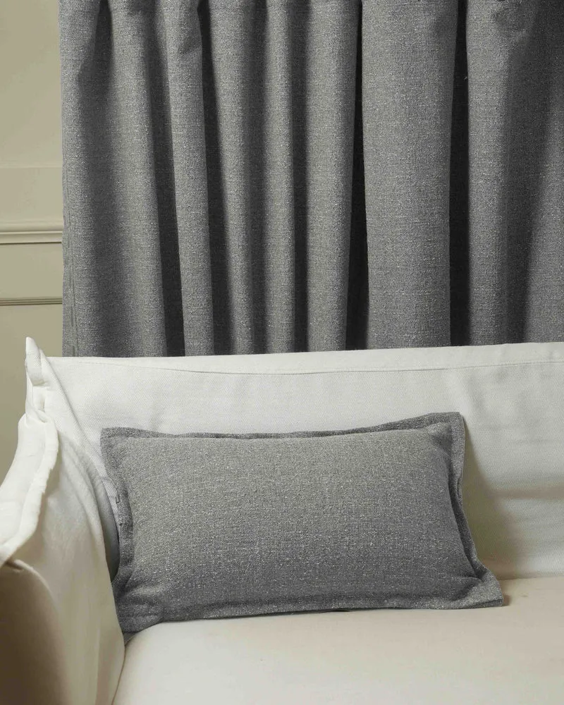 Luna Linen Blend Faux Leather Laced Lumbar Pillowcase