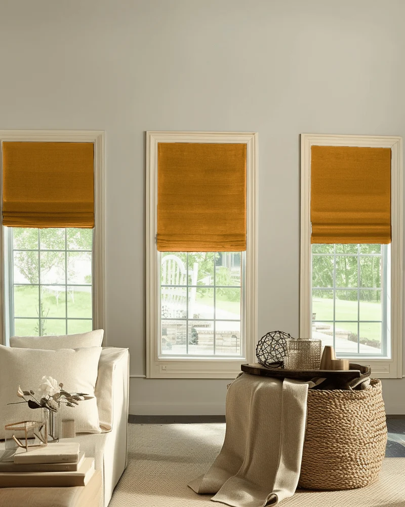 Zoe Flat Fold Linen Look Cordless Custom Roman Shade