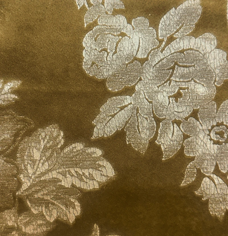 Tuscany Foil Printed Velvet Floral Patterned Custom Curtain | Designed in Italy