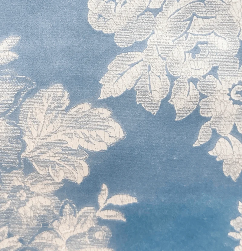 Tuscany Foil Printed Velvet Floral Patterned Custom Curtain | Designed in Italy